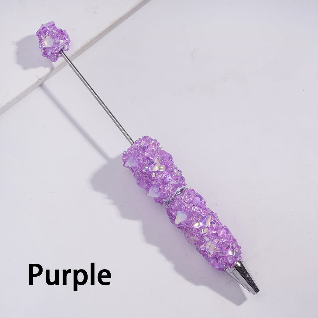 Dazzling Starfish and Broken Rhinestones, Fully Covered Design in Assorted Colors Handcrafted Beadable Sugar Clay Pens