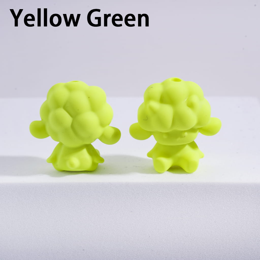 Mini Baby with Headphones Music Design Neon Matte Rubber Touch Multi-Color Acrylic Beads Height 25MM