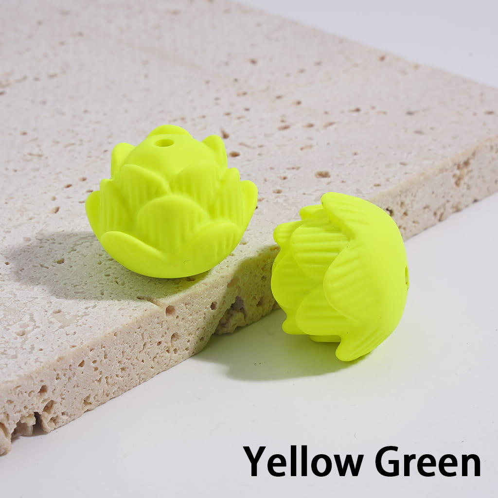 Fluorescent Multi-Color Acrylic Lotus Beads with Matte Rubber Touch Finish 17*21mm