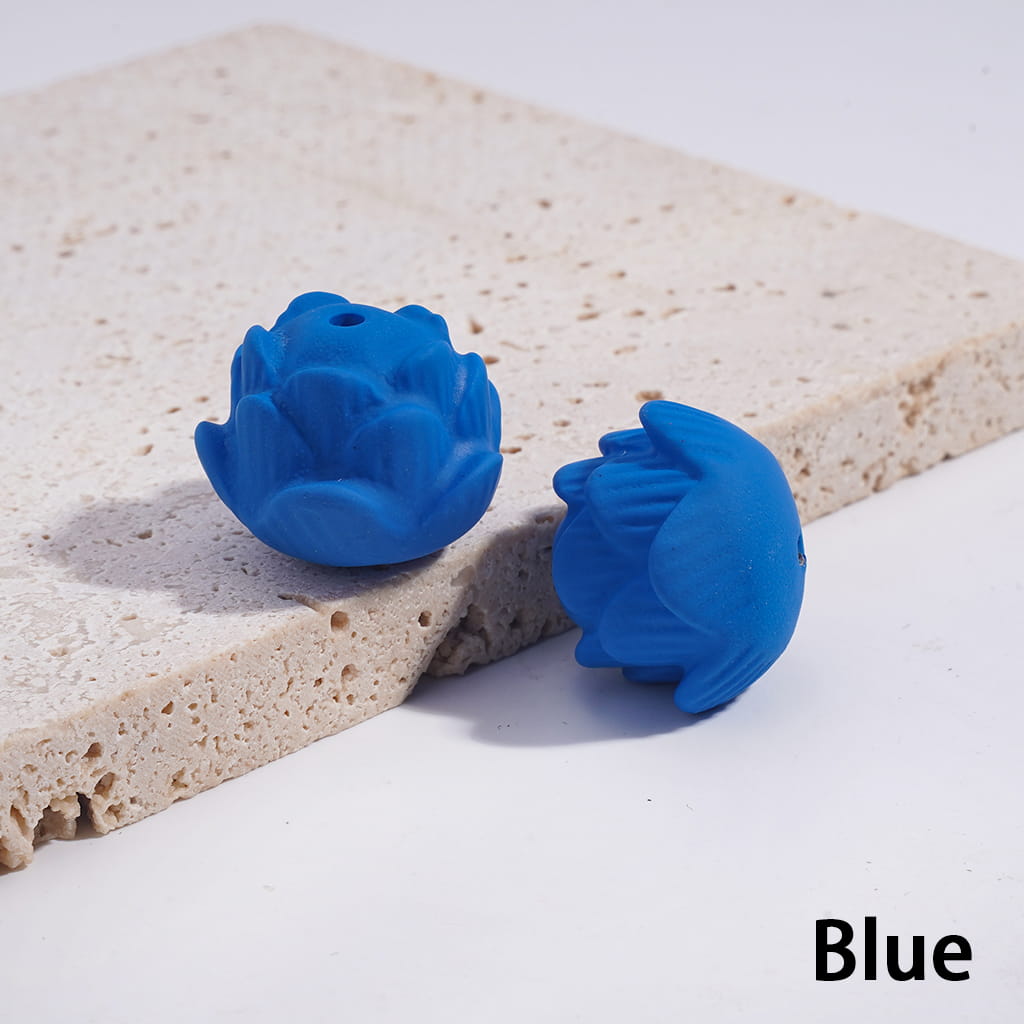 Fluorescent Multi-Color Acrylic Lotus Beads with Matte Rubber Touch Finish 17*21mm