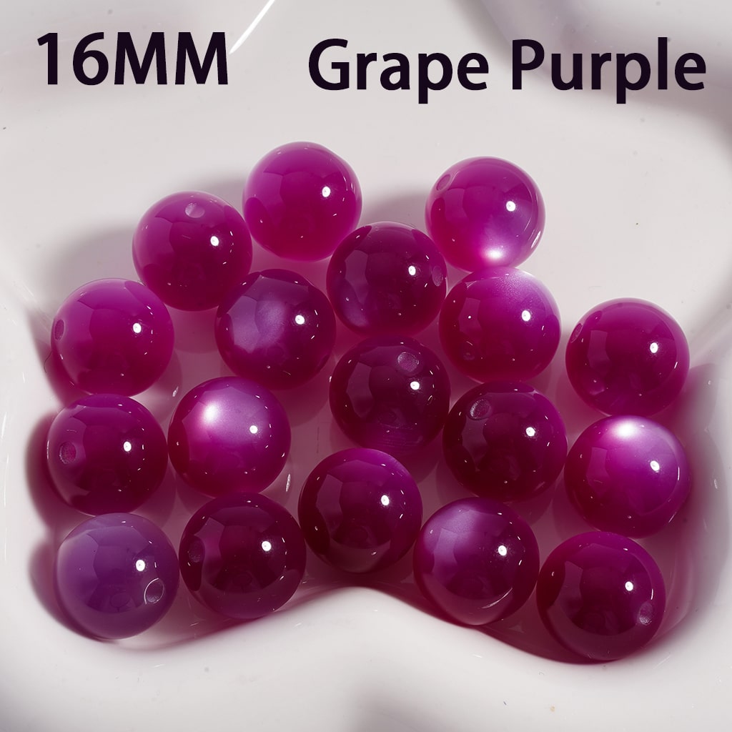 16MM grape purple beads on a white background

