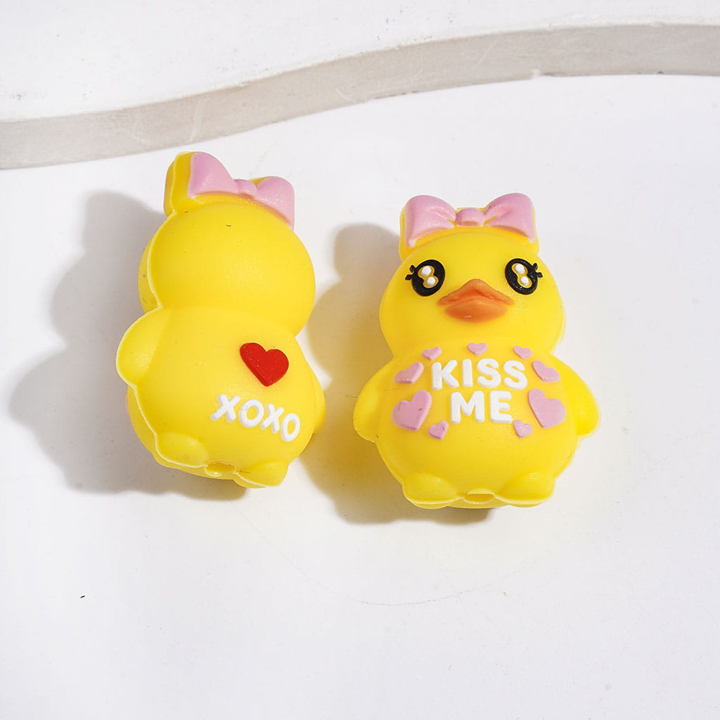 3D Valentine's Day Theme Silicone Focal Beads