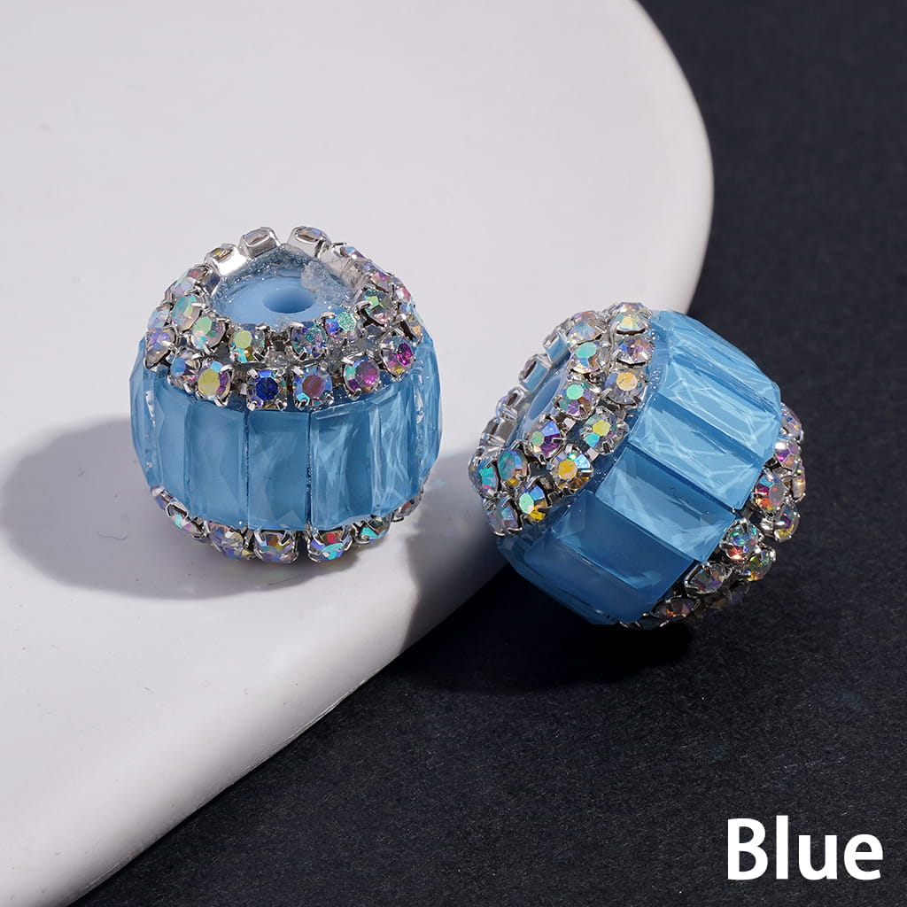 Rectangular Rhinestones and Double-Layer AB Rhinestone Chains in Fluorescent Colors Handmade Acrylic Beads 16MM