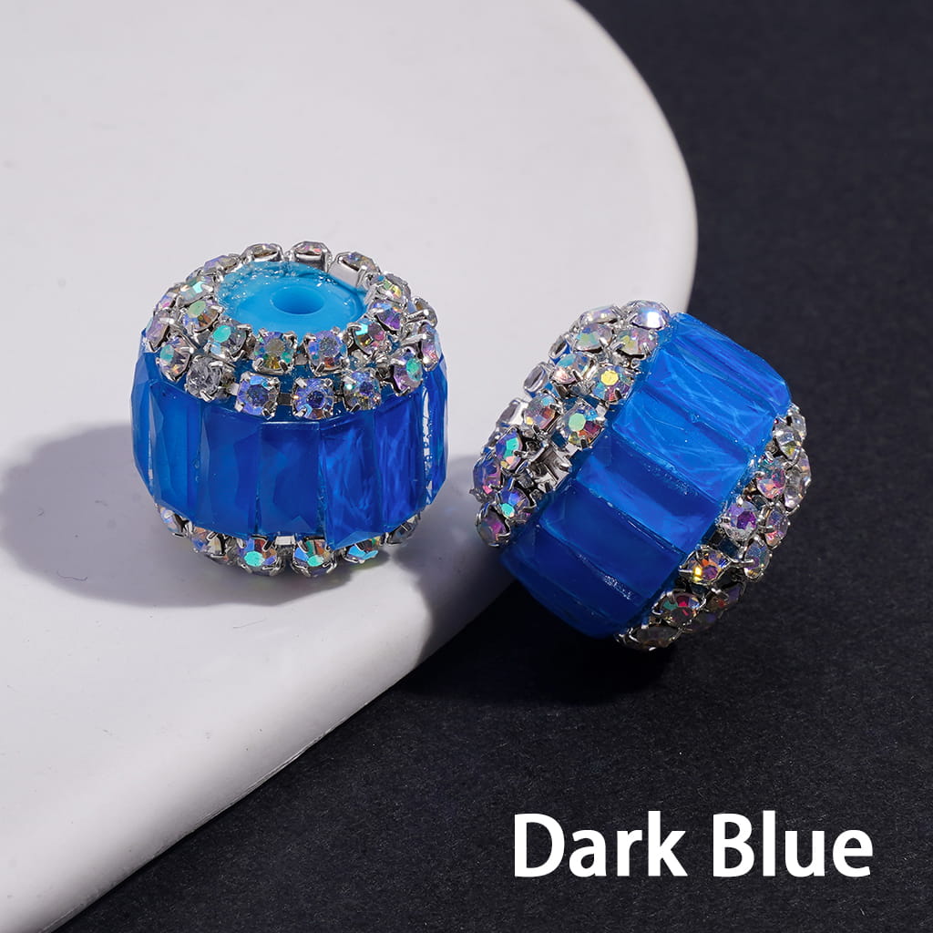 Rectangular Rhinestones and Double-Layer AB Rhinestone Chains in Fluorescent Colors Handmade Acrylic Beads 16MM