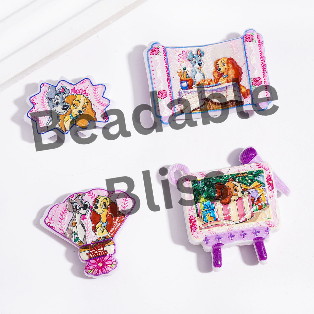 Acrylic Beads and Pendants Dog Character Series, Random Mix