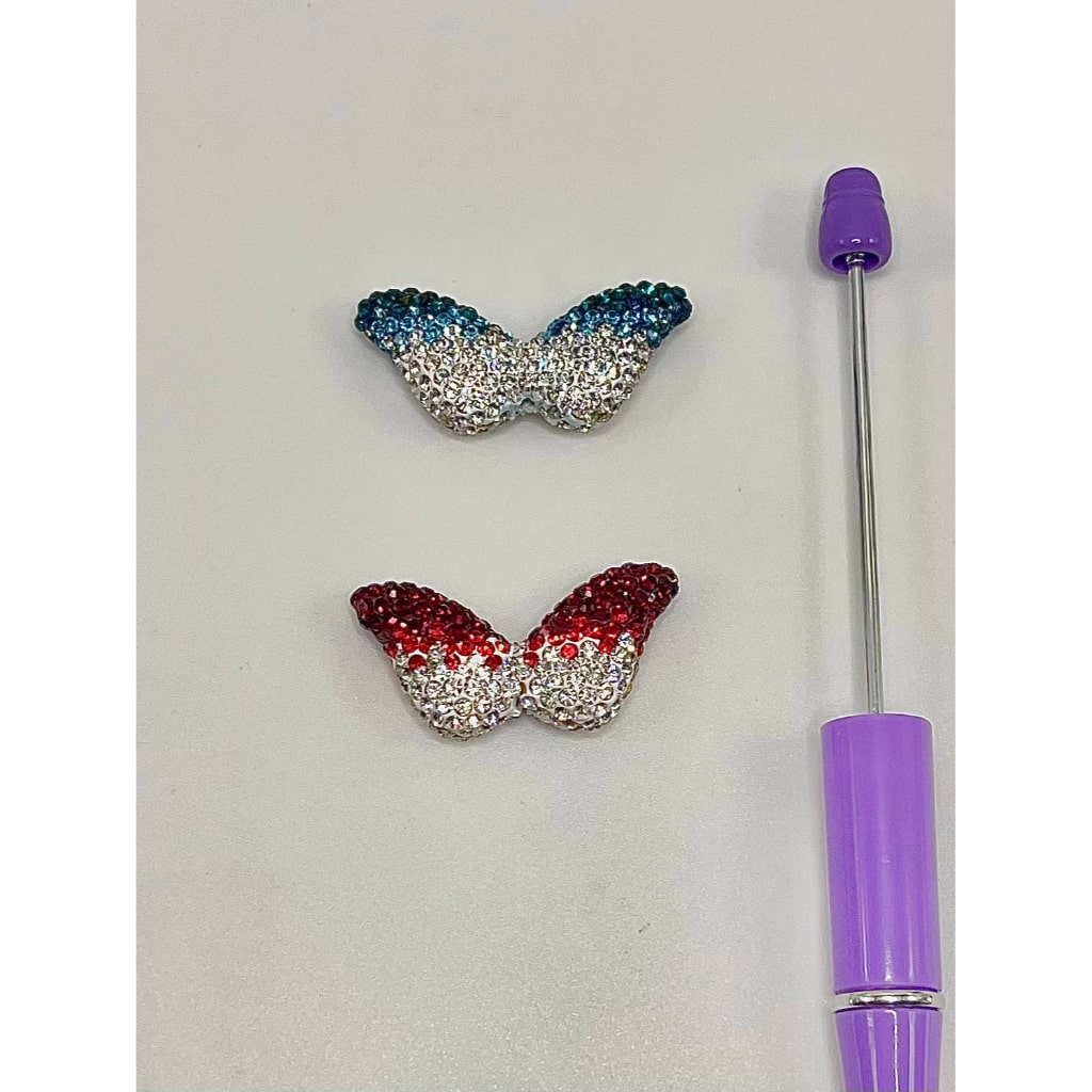 Crystal Rhinestones with Butterfly Clay Beads, PLEASE READ DESCRIPTION