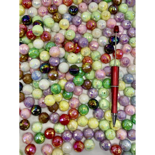 Luminous Faceted Glow in the Dark Disco Acrylic Beads 16mm Random mix