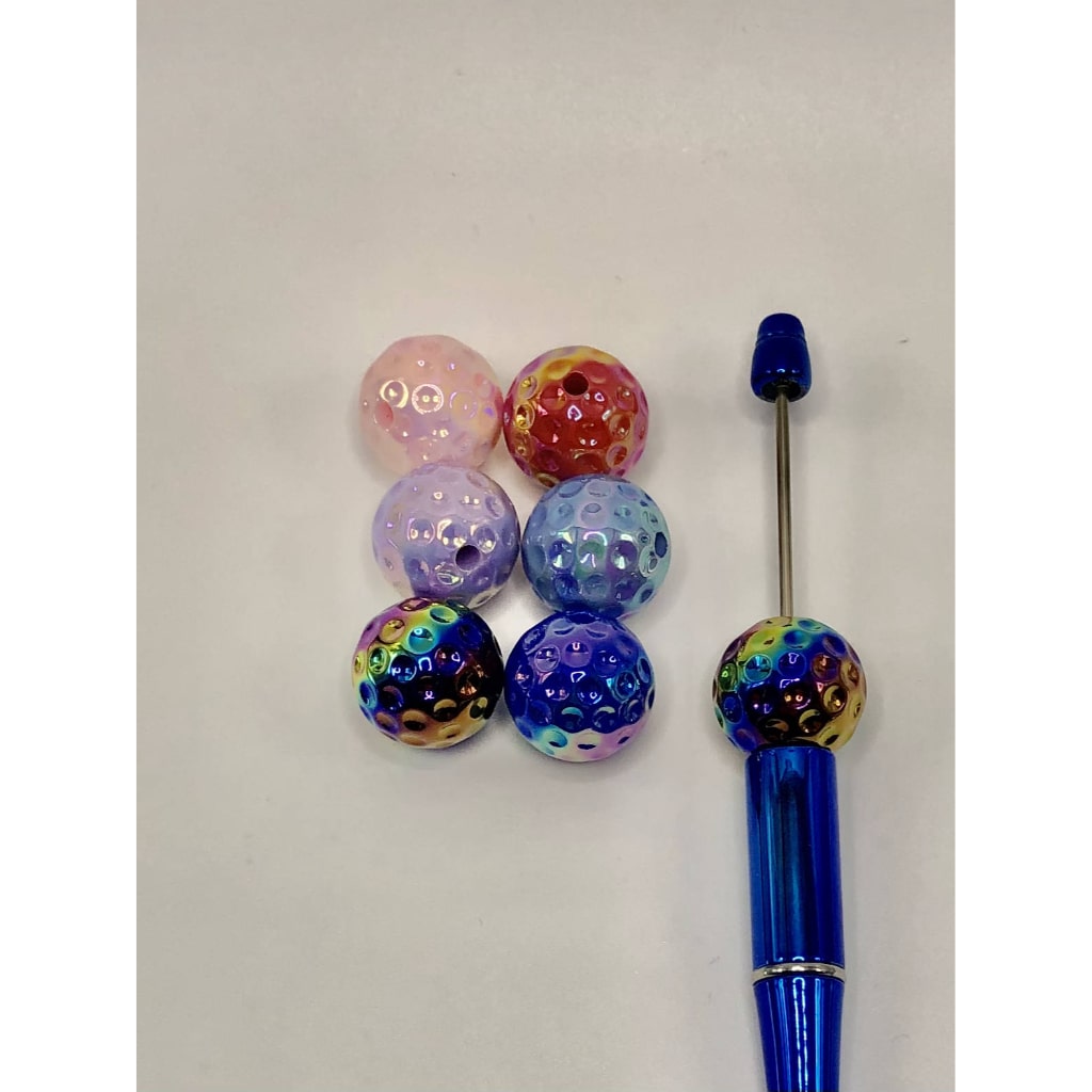 Textured Acrylic Beads with UV Finish 20mm Random mix