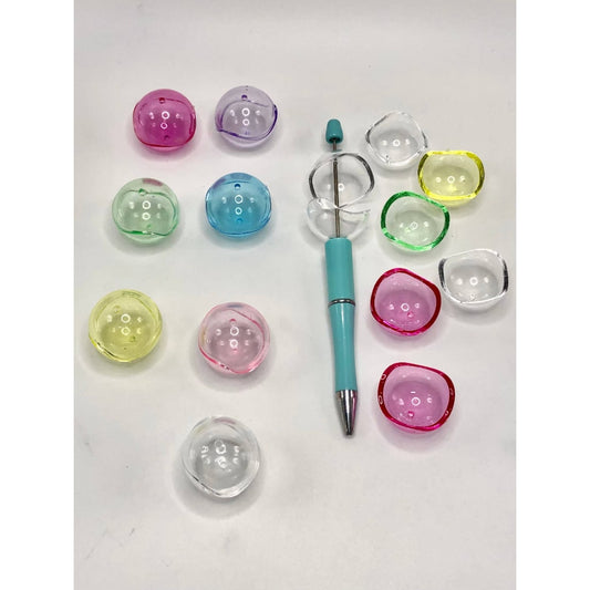 Cute Empty Globe Ball Acrylic Beads to Stuff, Random Mix, 30mm, GLUING IS REQUIRED