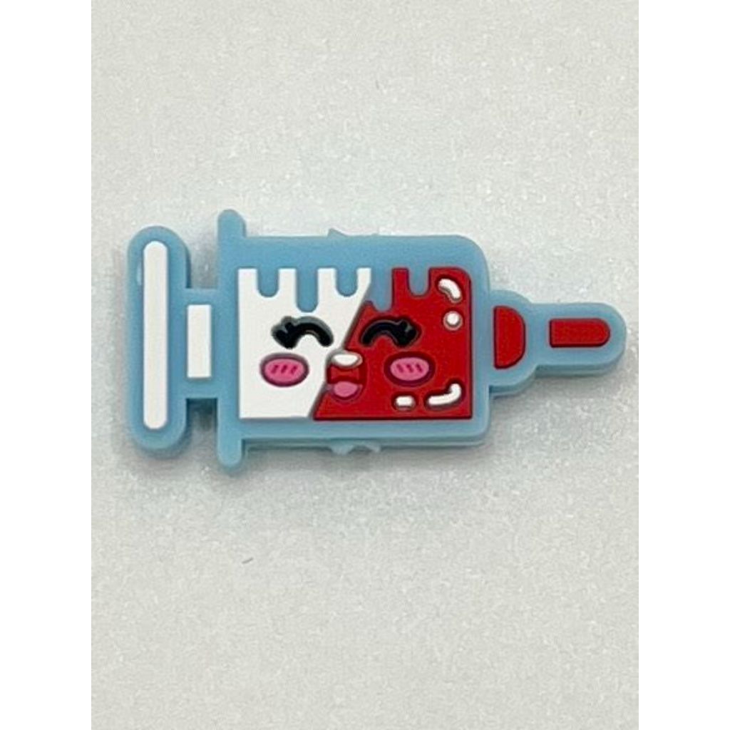 Shot Injector Vaccine Nurse Doctor Red Needle Syringe Silicone Focal Beads