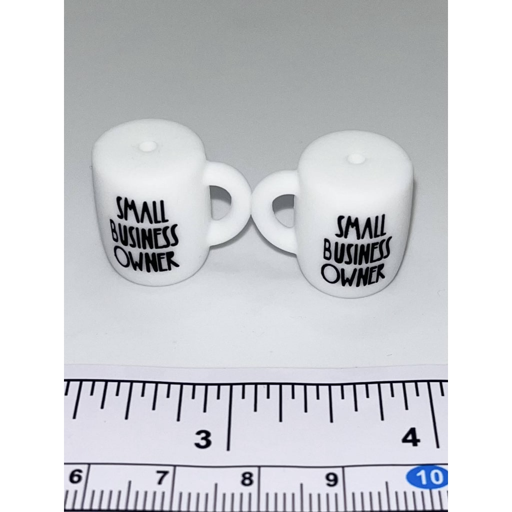 3D Coffee Mug Small Business Owner Silicone Focal Beads
