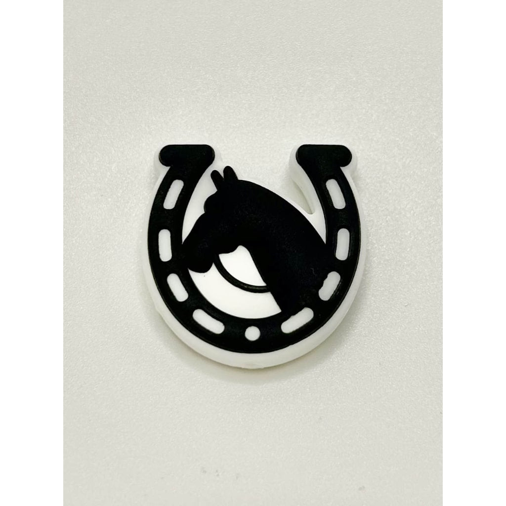 Horse Beads, Lucky Horse Shoe Silicone Focal Beads