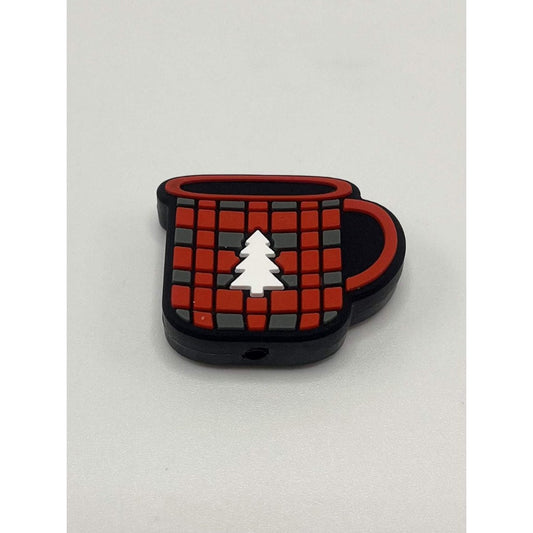 Cup Red Christmas Tree Silicone Focal Beads