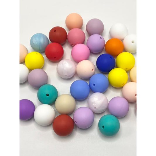 Round Shape Large 19mm Silicone Beads in Solid Colors, Big Size 19mm