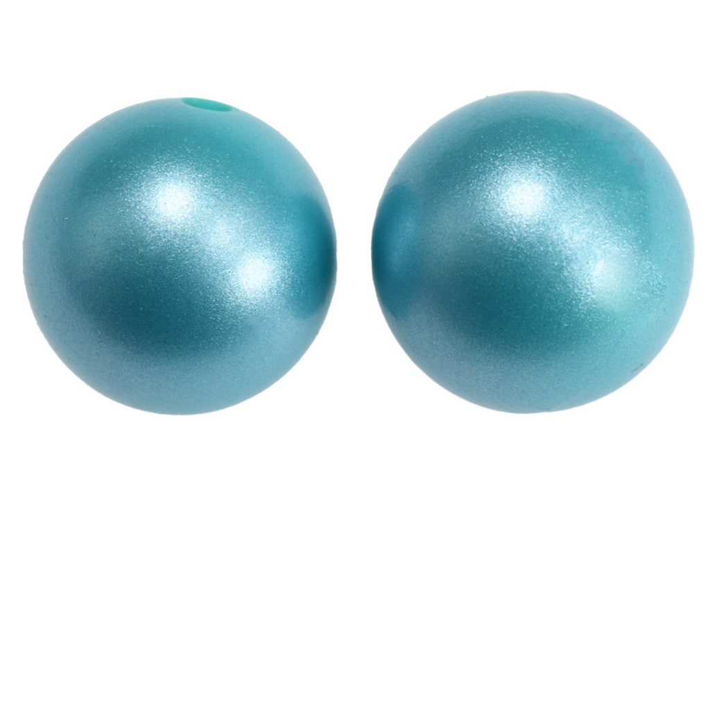 Solid Colored Metallic Finish Opal Silicone Beads 15mm
