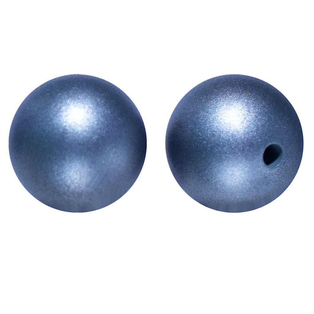 Solid Colored Metallic Finish Opal Silicone Beads 15mm