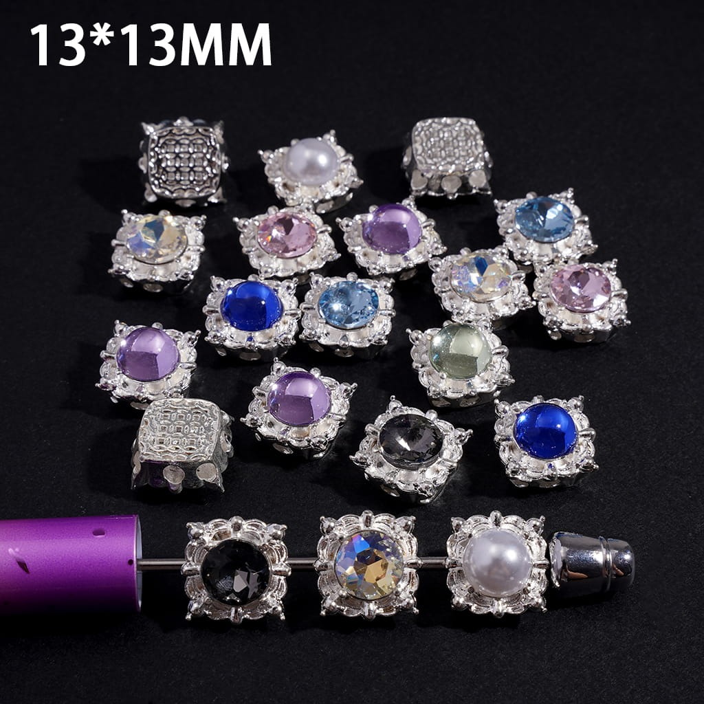 Shiny Rhinestones Decorative Jewelry Accessories in Assorted Styles Fancy Alloy Beads Random Mix
