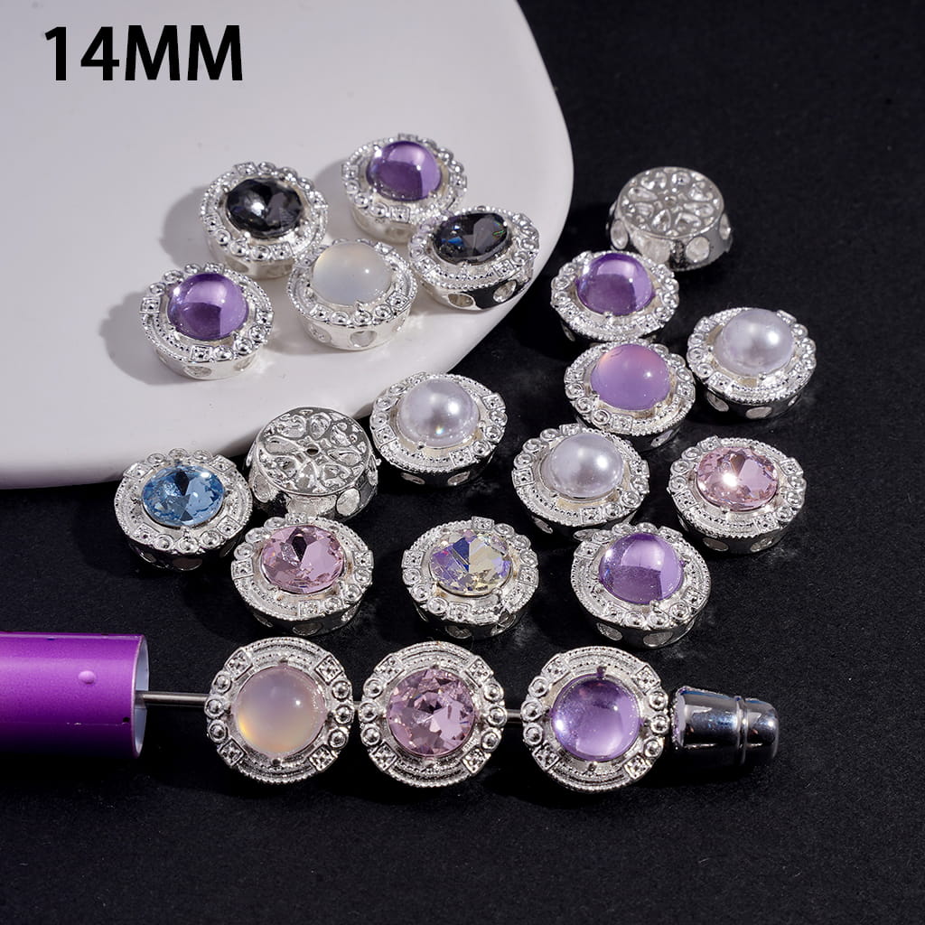Shiny Rhinestones Decorative Jewelry Accessories in Assorted Styles Fancy Alloy Beads Random Mix