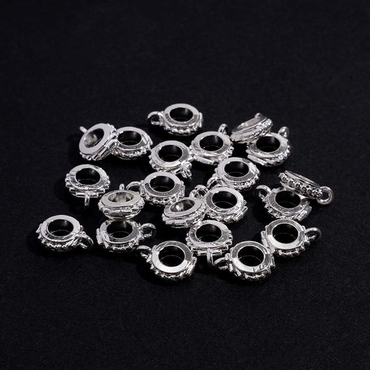 Pearl Textures for Dangling Charm for Beadable Pens & Jewelry Making Silver Alloy Bail Beads