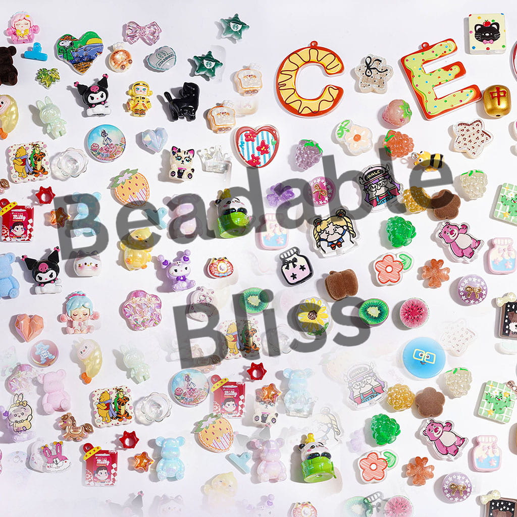 Assorted Style Acrylic Beads and Pendants Theme, Random Mix