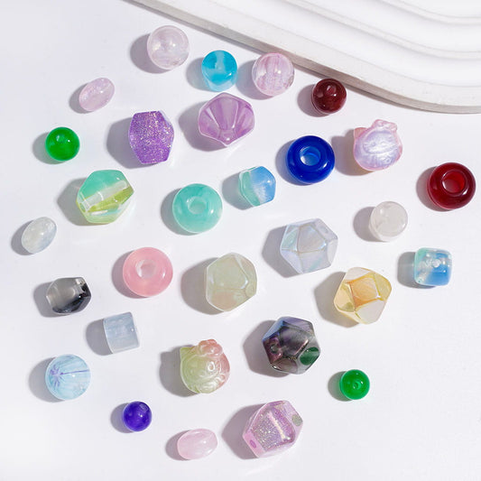 Mini Assorted Acrylic Beads Series, Size 8-14MM, Random Mix