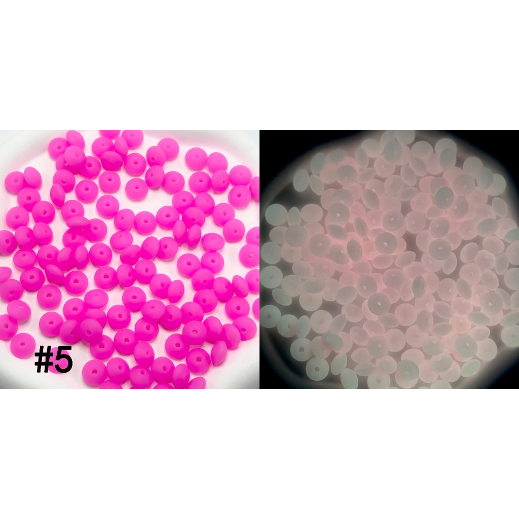 Neon Colors Glow in the Dark Luminous Silicone Lentil Beads Spacers Saucers,12mm