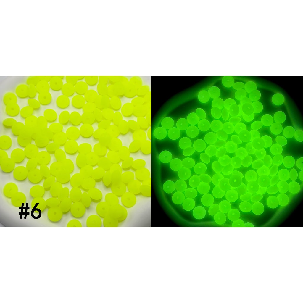 Neon Colors Glow in the Dark Luminous Silicone Lentil Beads Spacers Saucers,12mm