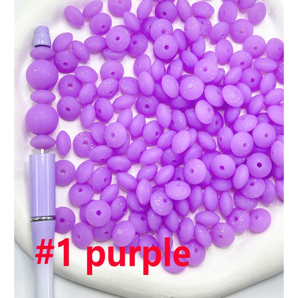Cute Lentil Beads in Neon Color, Abacus Bead Spacers Silicone Beads, 12mm