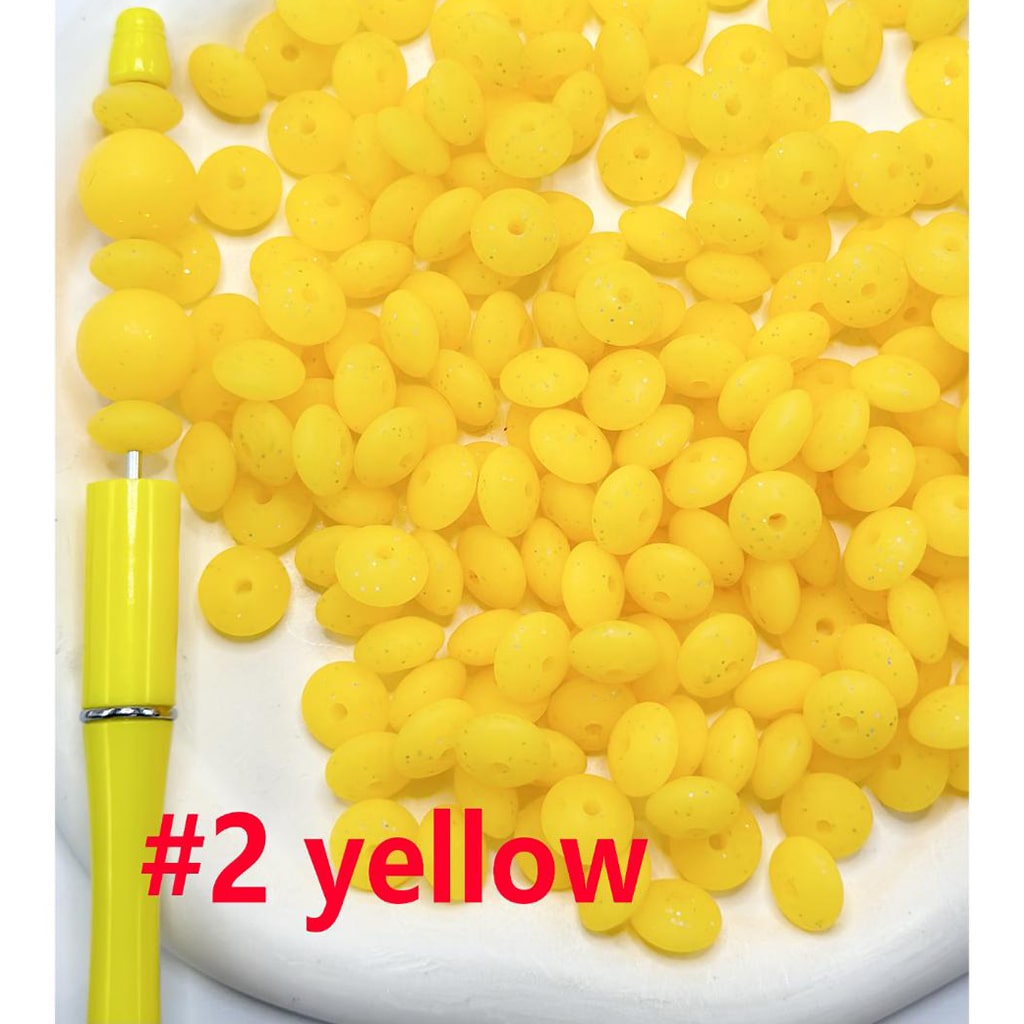 Cute Lentil Beads in Neon Color, Abacus Bead Spacers Silicone Beads, 12mm