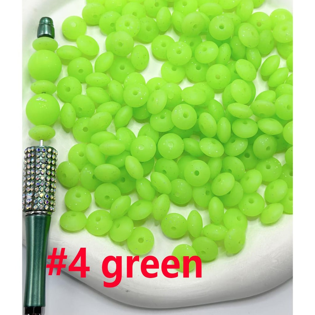 Cute Lentil Beads in Neon Color, Abacus Bead Spacers Silicone Beads, 12mm