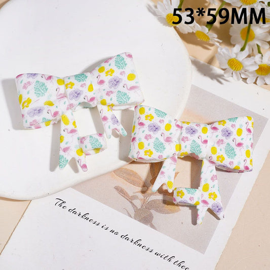 Tropical Flamingo, Flower, Monstera Leaf & Pineapple Bowtie Food Grade Silicone Straw Topper for Cups and Tumblers, 53*59MM