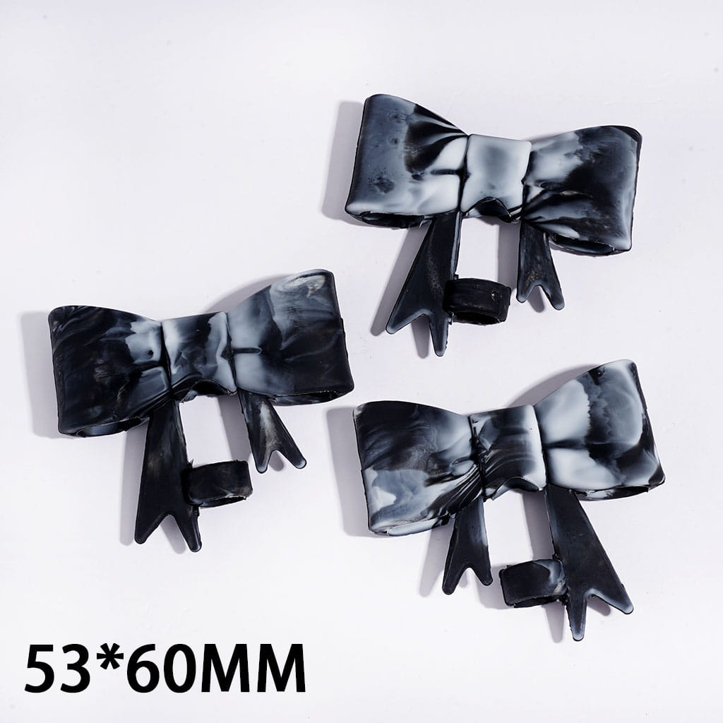 Black White Prints Gradient Bowknot Ribbon with Tails Food-Grade Silicone Straw Topper for Cups & Tumblers, 53*60MM