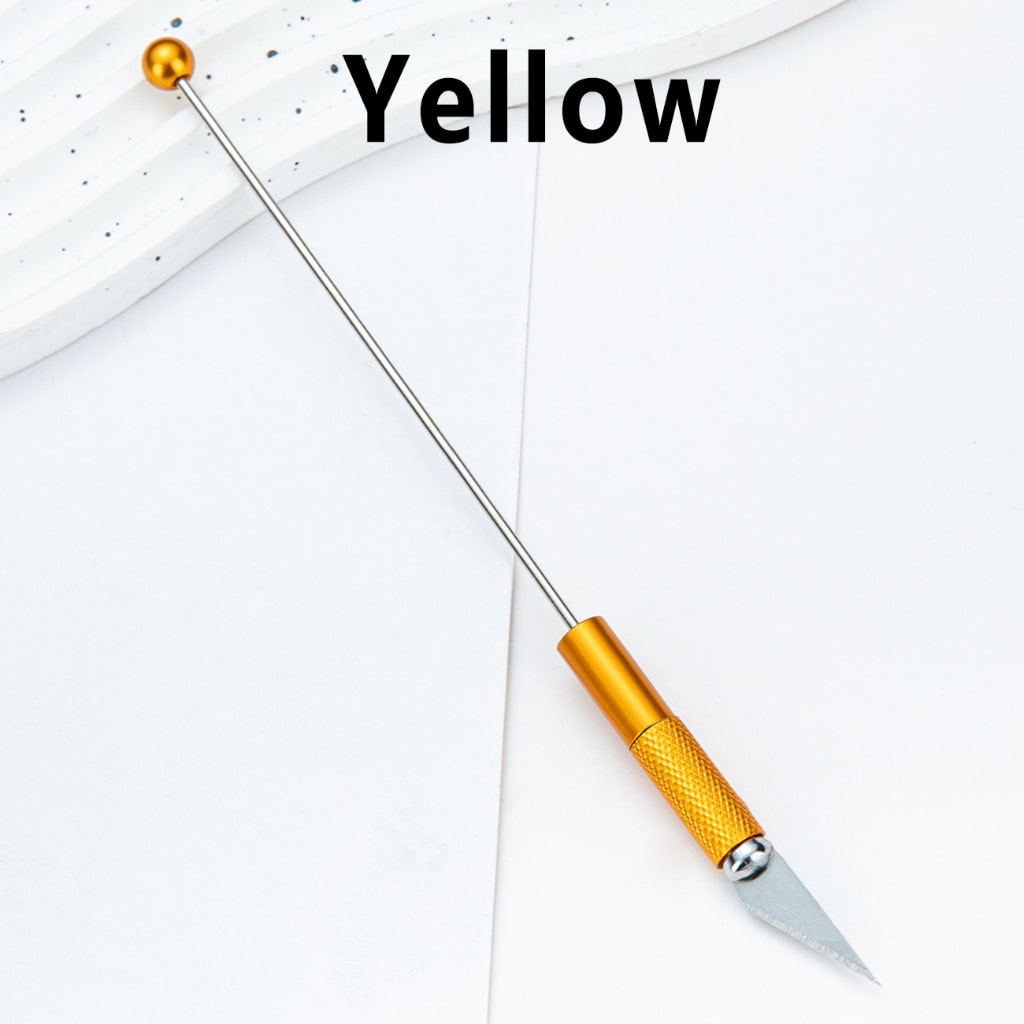 DIY Beadable Metal Engraving Knife in Solid Color, Multi-Functional Design, 179MM Long