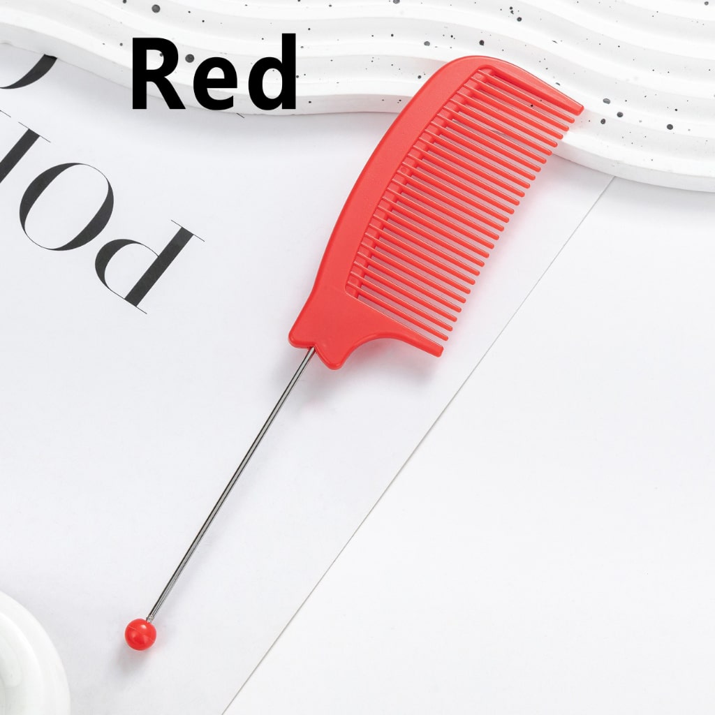 DIY Beadable Pointed-Tail Comb in Solid Color, 189MM Long