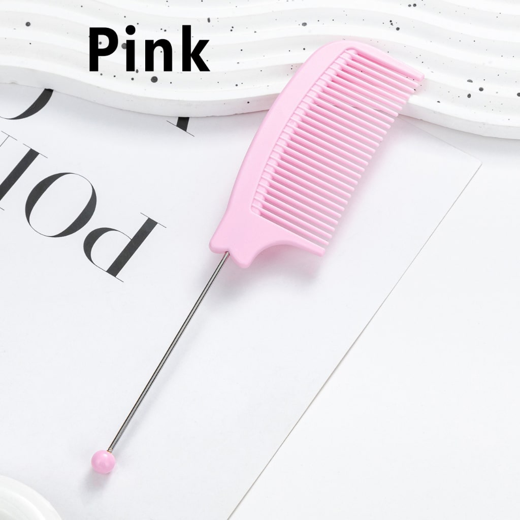 DIY Beadable Pointed-Tail Comb in Solid Color, 189MM Long