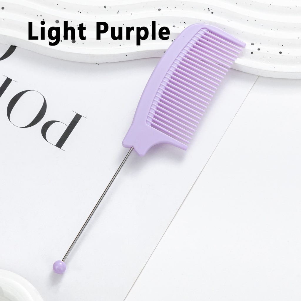 DIY Beadable Pointed-Tail Comb in Solid Color, 189MM Long