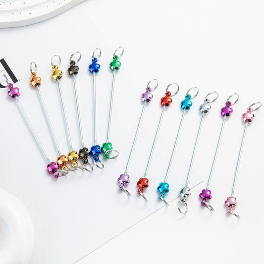 DIY Metal Beadable Keychain Bars with Flower Design for Keychain Accessories, Metallic Colors, 89MM