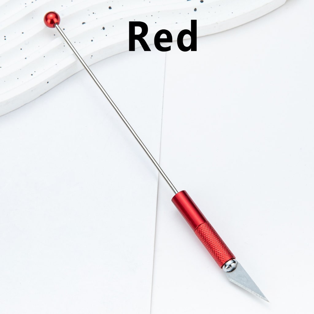 DIY Beadable Metal Engraving Knife in Solid Color, Multi-Functional Design, 179MM Long