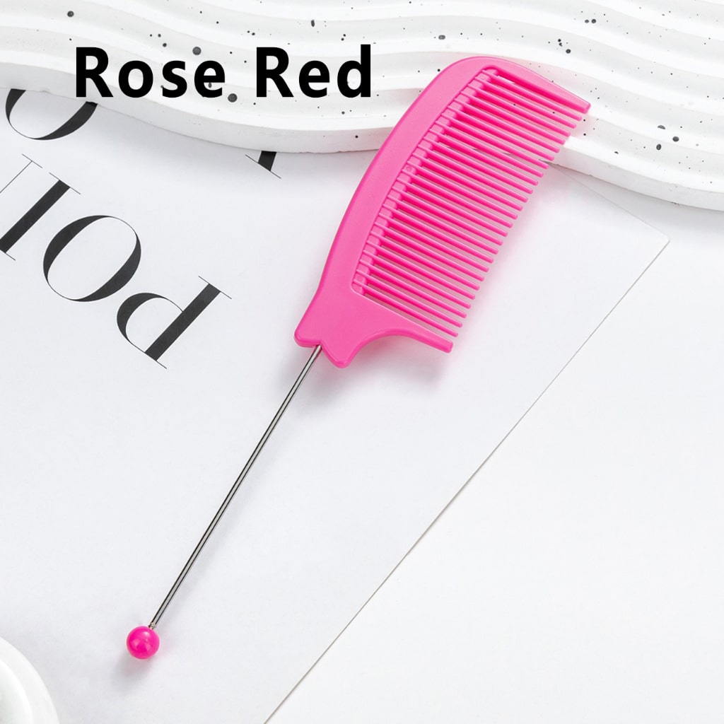 DIY Beadable Pointed-Tail Comb in Solid Color, 189MM Long