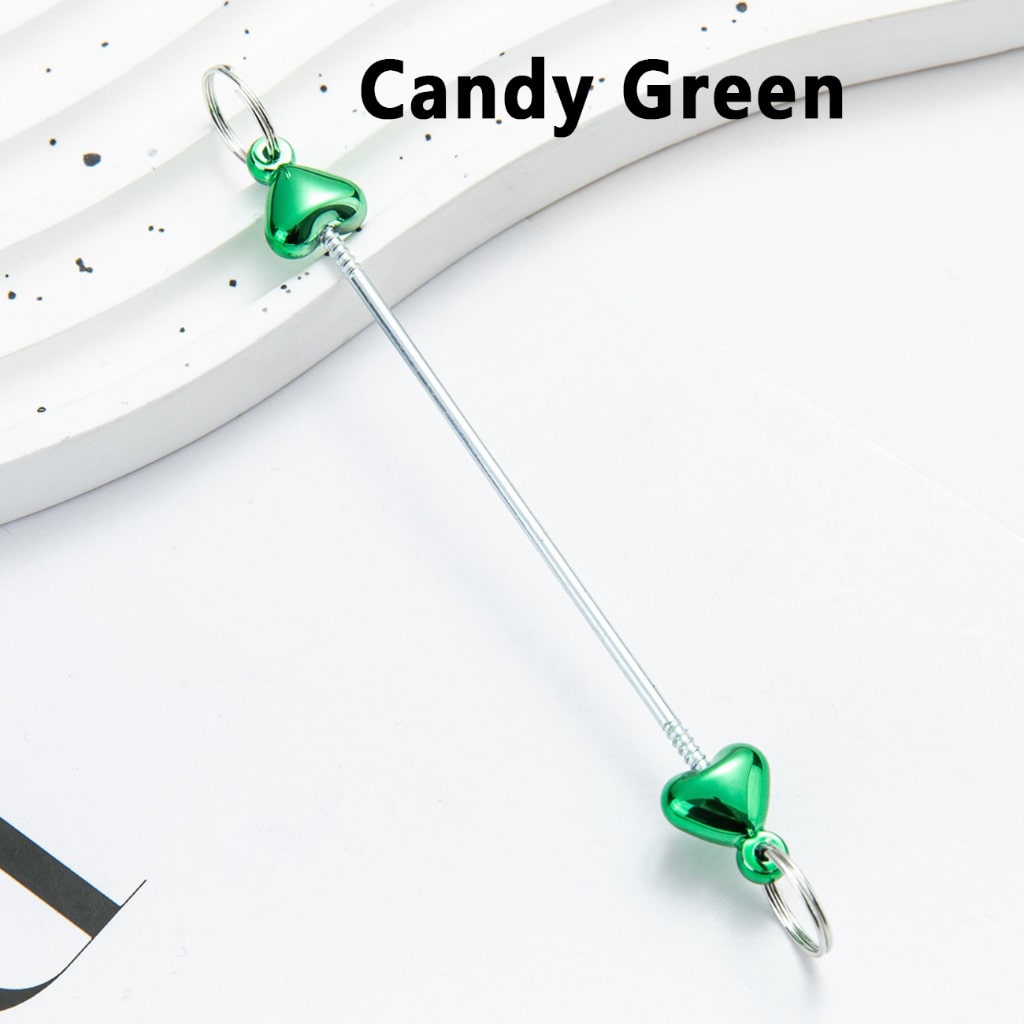 DIY Metal Beadable Keychain Bars with Heart Design for Keychain Accessories, Metallic Colors, 89MM