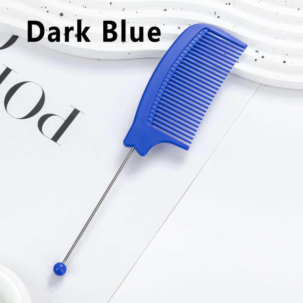 DIY Beadable Pointed-Tail Comb in Solid Color, 189MM Long