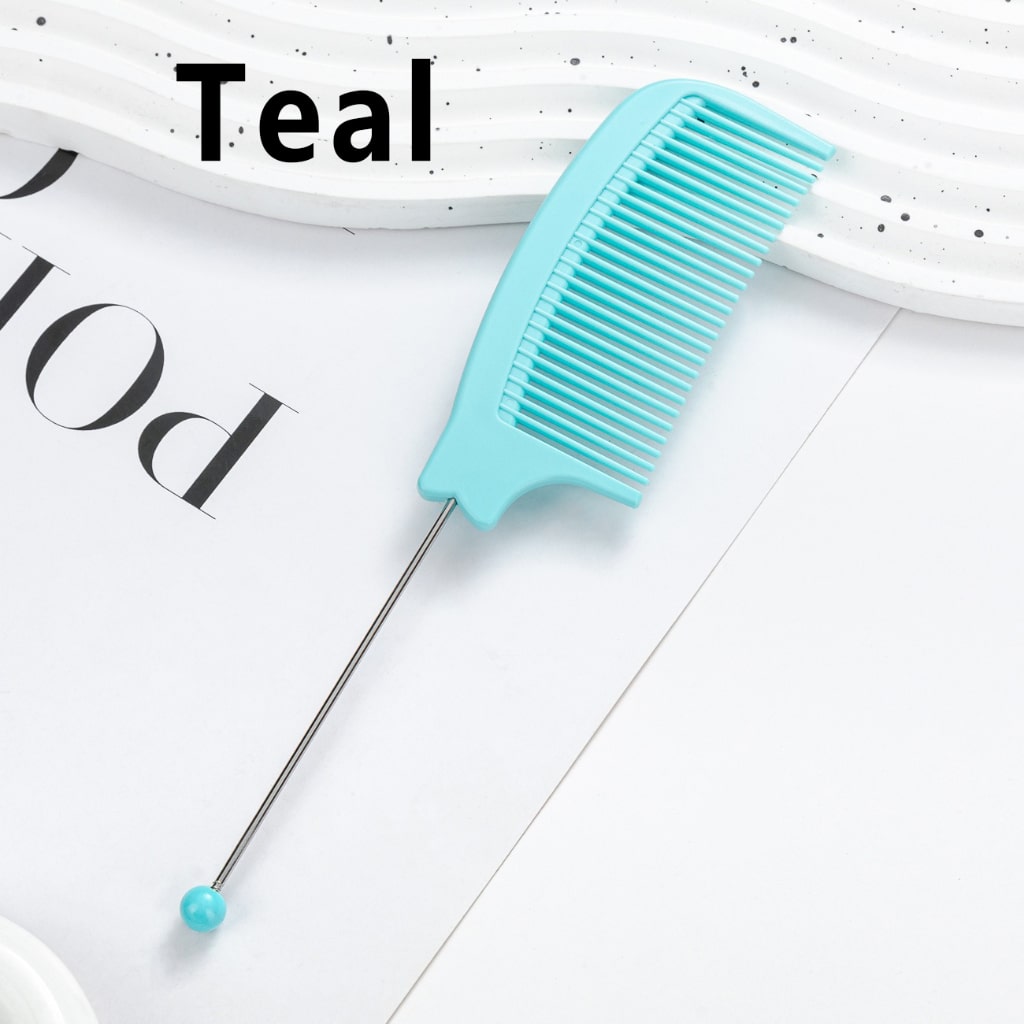 DIY Beadable Pointed-Tail Comb in Solid Color, 189MM Long