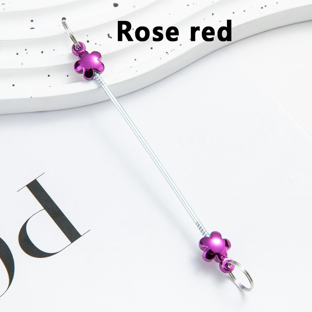 DIY Metal Beadable Keychain Bars with Flower Design for Keychain Accessories, Metallic Colors, 89MM