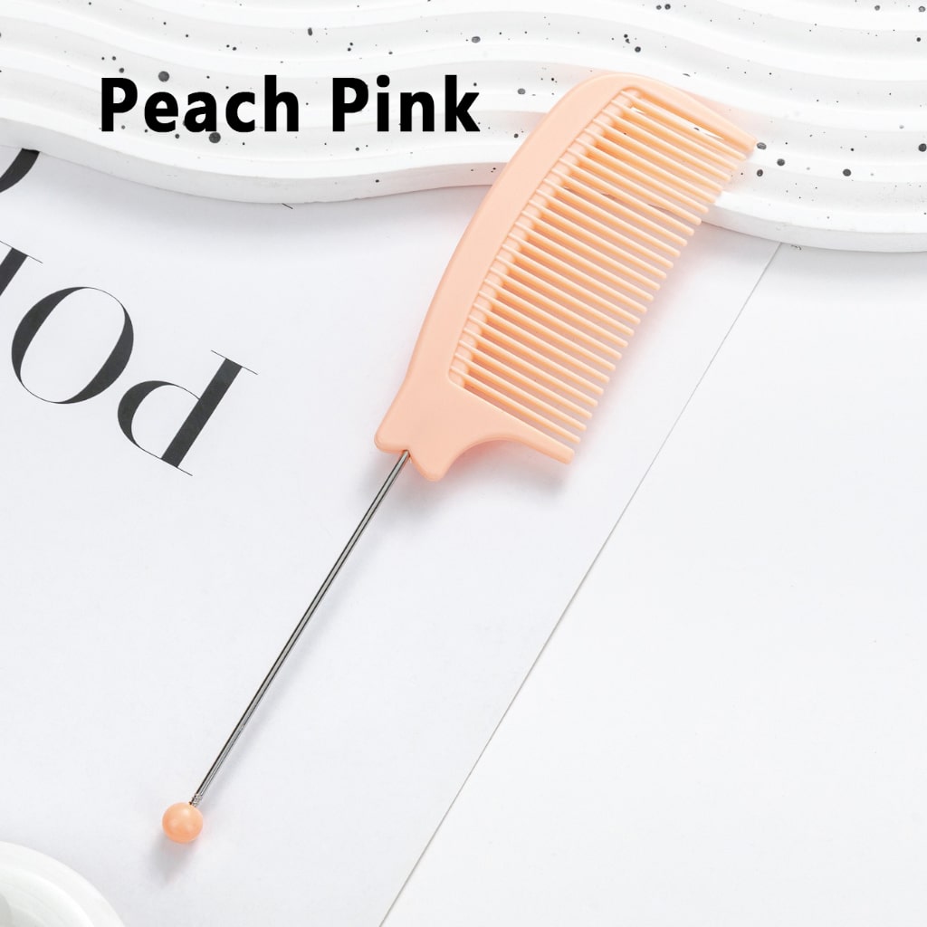 DIY Beadable Pointed-Tail Comb in Solid Color, 189MM Long