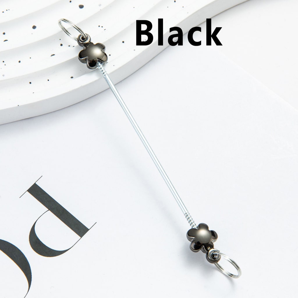 DIY Metal Beadable Keychain Bars with Flower Design for Keychain Accessories, Metallic Colors, 89MM