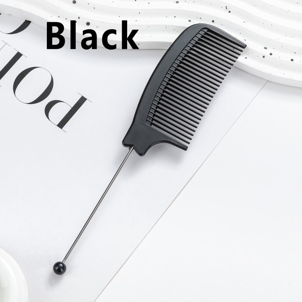 DIY Beadable Pointed-Tail Comb in Solid Color, 189MM Long