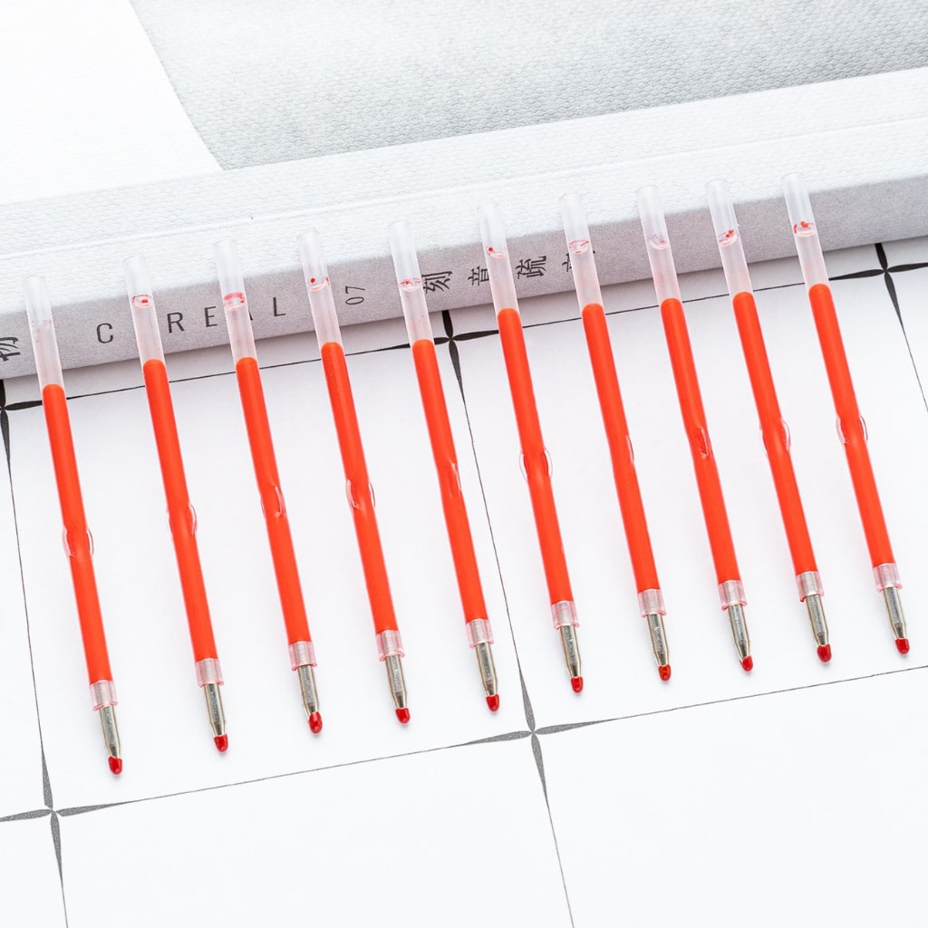 Red Blue Black 0.5MM Gel Pen Refills for Beadable Plastic Pens Gel Pens, 60MM, Please Read the Description