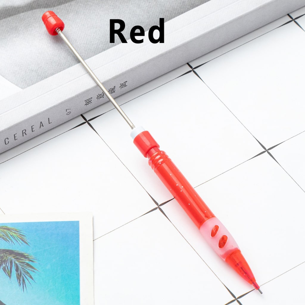 Solid Color Beaded Mechanical Pencils, Stylish Lead Pencils for Writing & Crafts