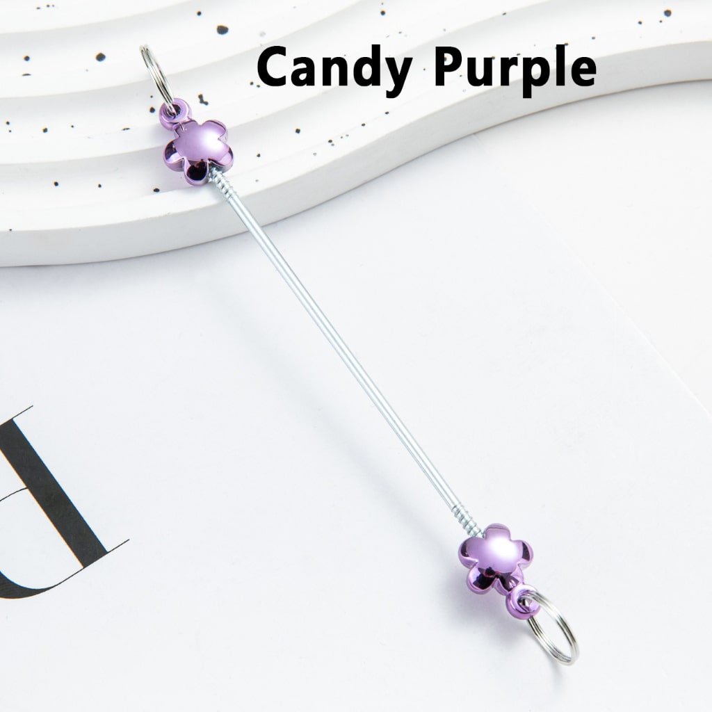DIY Metal Beadable Keychain Bars with Flower Design for Keychain Accessories, Metallic Colors, 89MM
