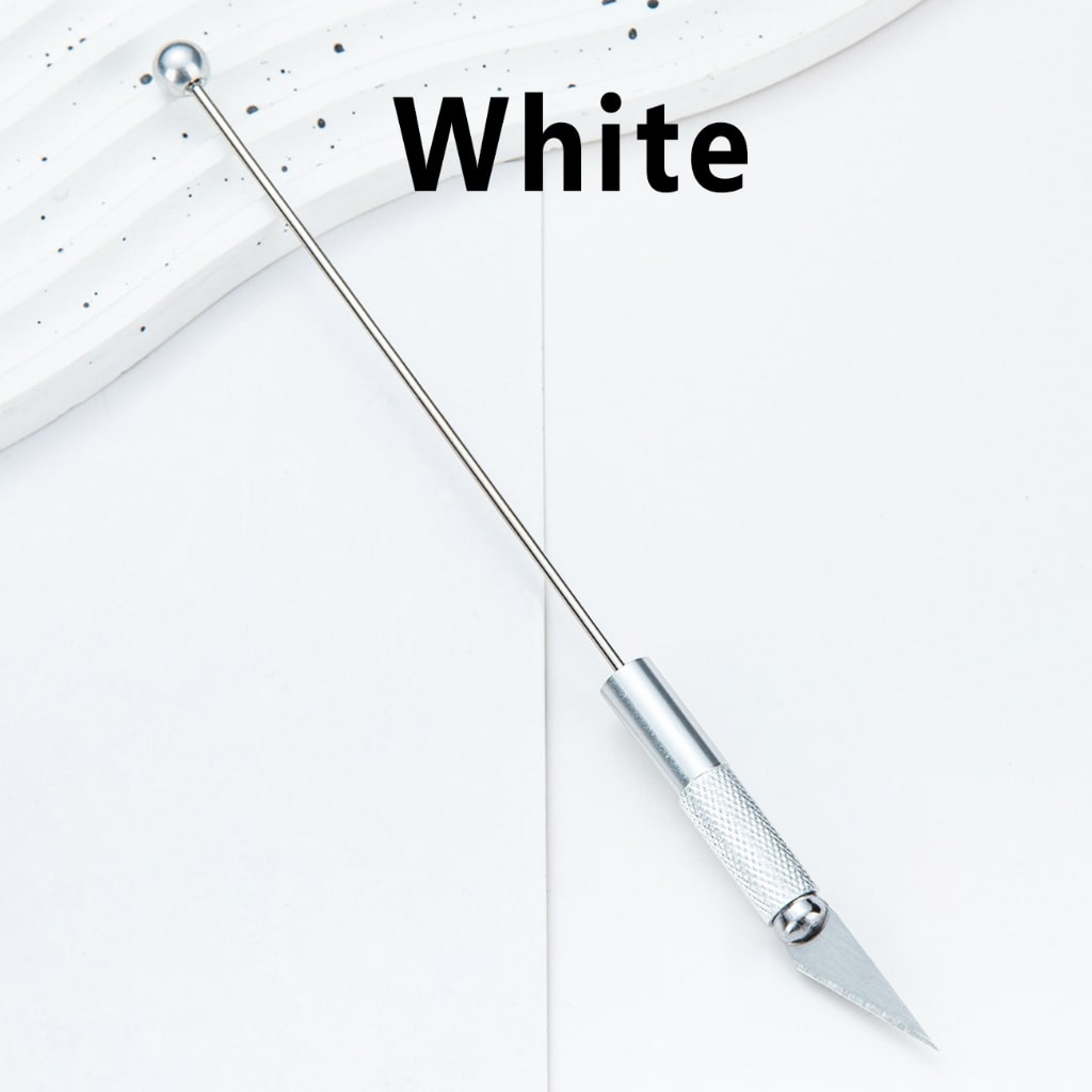 DIY Beadable Metal Engraving Knife in Solid Color, Multi-Functional Design, 179MM Long